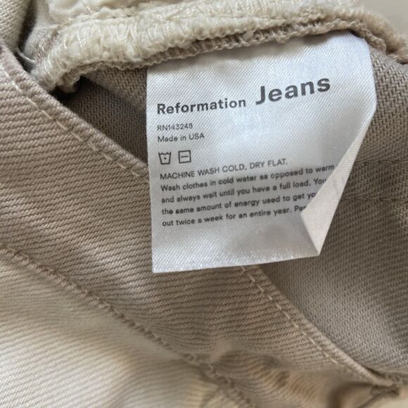 Reformation Cynthia Tonal Reworked High Rise Straight Jeans Clay Wash Size 26 - Picture 8 of 13